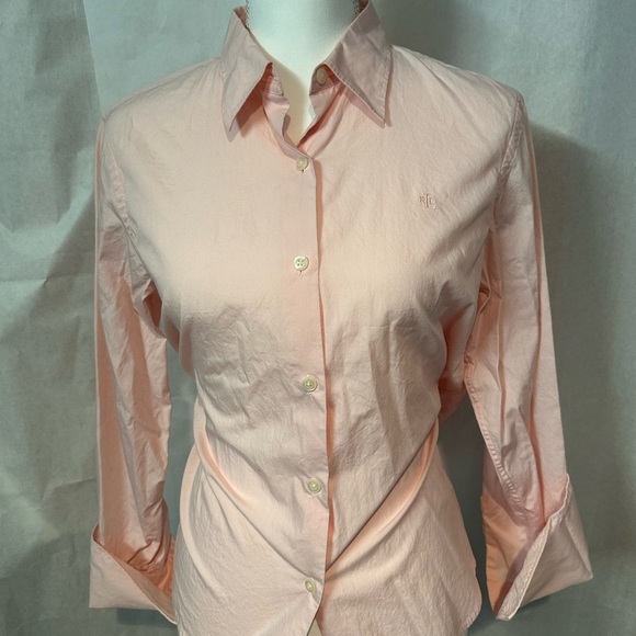 Lauren Ralph Lauren Light Pink Button-Up Shirt - Picture 1 of 9